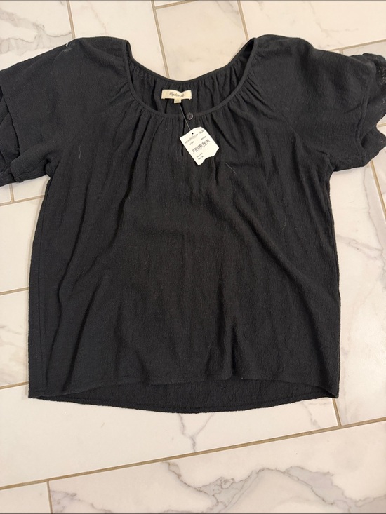 Madewell Tops - Madewell Black Short-Sleeve Scoop-Neck Tee